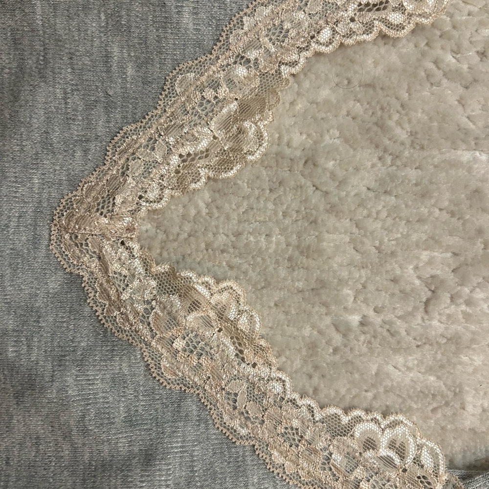 Free People Lace-Trim Camisole Babydoll Tank Top - Gray - Picture 4 of 6